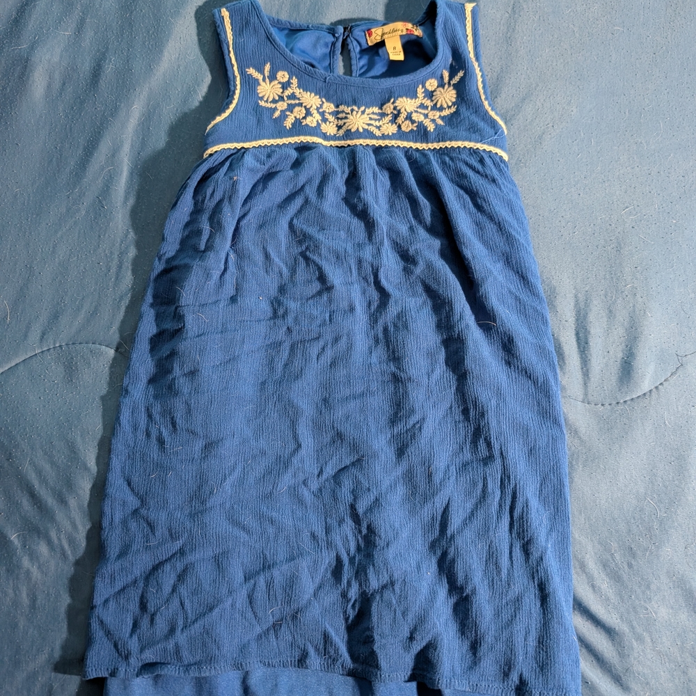 Speechless Blue Dress with White Embroidery